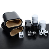 WE Games Black Leatherette Backgammon Set, 14.75 x 9.75 in. closed
