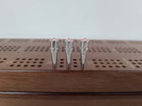 WE Games Chrome Cribbage Pegs with Swarovski Austrian Crystals - Set of 3