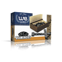 WE Games Double 6 Black Dominoes Game Set in Wooden Case