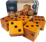 WE Games Giant Roll 'em Dice - Set of 5 Wooden Lawn Dice