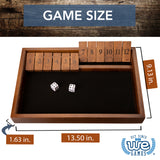 WE Games 12 Number Shut the Box Board Game, Walnut Stained Wood, 13.5 in.