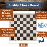 WE Games Best Value Tournament Chess Set - 20 inch Vinyl Chessboard, Staunton Chessmen with 3.75 inch King, Bag and Instruction Manual