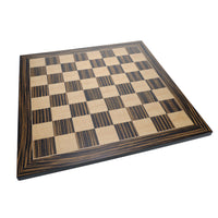 WE Games Deluxe Chess Board, Zebra & Natural Wood 19 in