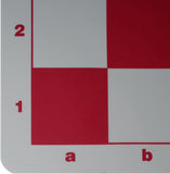 Rounded corner of red silicone chess board.