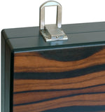Close up of the locks on the Backgammon box.