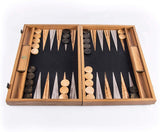 Luxury Natural Cork & Wood Backgammon Set - 19 inches - Handcrafted in Greece.