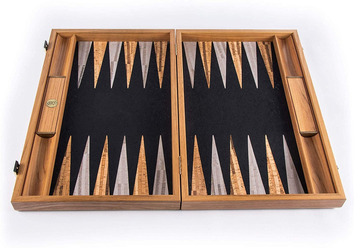 We Games Luxury Walnut Tree-trunk Backgammon Set - 19 Inches