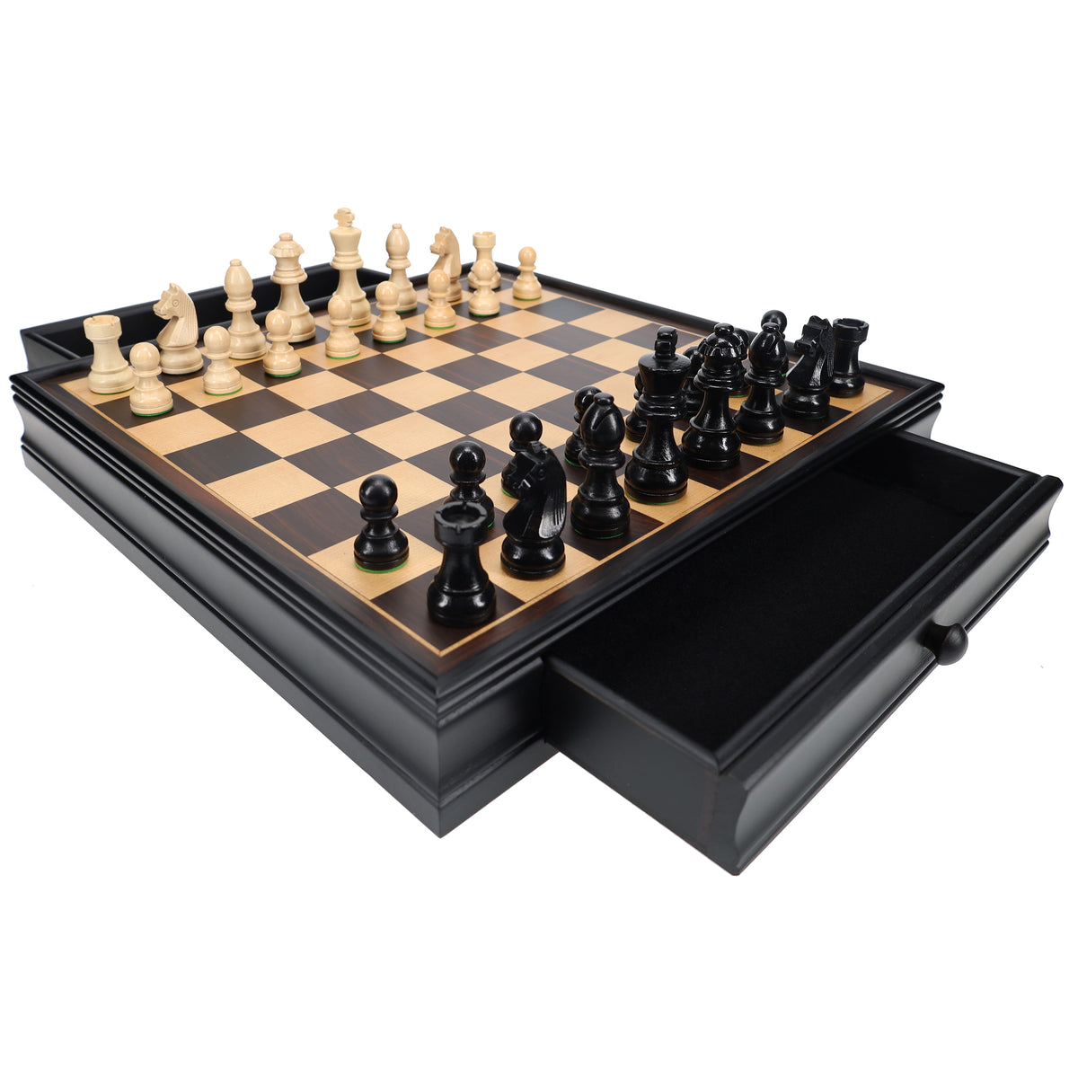 WE Games French Staunton Chess  Checkers Set Weighted Pieces, Black –  wood-expressions