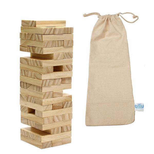 Wood Block Stacking Tower that Tumbles Down When you Play