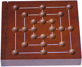 Wooden board with no marbles.