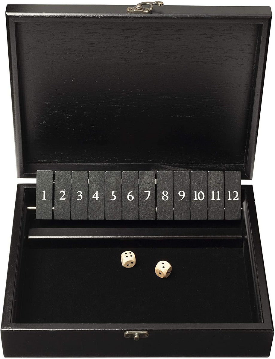 WE Games Shut the Box Board Game with Dice, 12 Number Flip