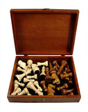English Staunton Tournament Chess Pieces in Wooden Box.