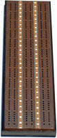 Classic Cribbage Set - Solid Oak Dark-Stained Wood with Inlay Sprint 3 Track Boards.