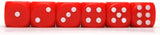6 Red Dice numbered 1 to 6.