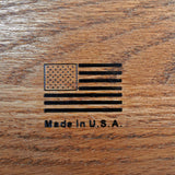 Made in USA engraved on back of Cribbage board.