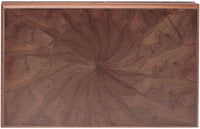 Wood pinwheel on backgammon case.