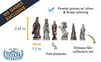 WE Games Chinese Qin Themed Chess Pieces - Pewter