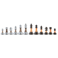 Bobby Fischer Metal & Acrylic Chess Pieces, 3.5 inch king