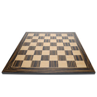 WE Games Deluxe Chess Board, Zebra & Natural Wood - 15 in