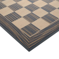 WE Games Deluxe Chess Board, Zebra & Natural Wood - 15 in