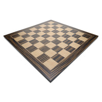WE Games Deluxe Chess Board, Zebra & Natural Wood - 15 in