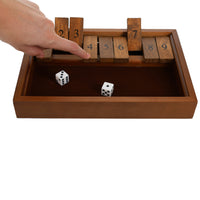 WE Games 9 Number Shut the Box Board Game with Walnut Stained Wood, 11 in.