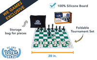 WE Games Travel Tournament Chess Set, 20 in. Silicone Board, 3.75 in. King