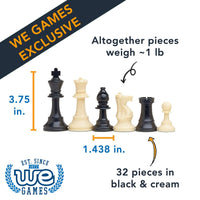 WE Games Travel Tournament Chess Set, 20 in. Silicone Board, 3.75 in. King