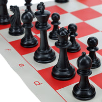 WE Games Best Value Tournament Chess Set - Plastic Staunton Chess Pieces and Roll-Up Vinyl Chess Board