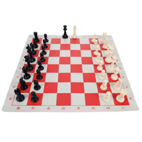 WE Games Best Value Tournament Chess Set - Plastic Staunton Chess Pieces and Roll-Up Vinyl Chess Board