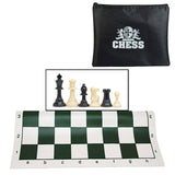 WE Games Tournament Chess Set - Heavy Weighted Chess Pieces with Roll-up Chess Board and Zipper Pouch for Chessmen