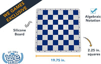 WE Games Ultimate Compact Tournament Chess Set with Silicone Chess Board - Heavy Weighted Pieces