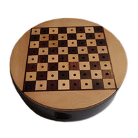 WE Games Round Wooden Travel Chess Set with Pegged Chess Pieces � 6 inches