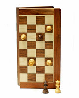 WE Games Travel Magnetic Wood Folding Chess Set, 12 inches