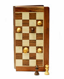 WE Games Travel Magnetic Wood Folding Chess Set, 12 inches