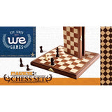 WE Games Magnetic Folding Walnut Wood Travel Chess Set - 11 in.