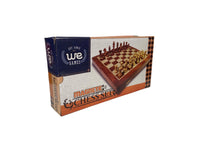 WE Games Travel Magnetic Wood Folding Chess Set, 12 inches