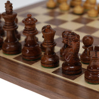 WE Games Staunton Chess Set - Weighted Rosewood Pieces & Wooden Board 12 in.
