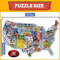 TDC Games USA License Plates Jigsaw Puzzle - 1,000 Pieces