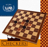 WE Games Old School Brown and Natural Wooden Checkers Set -11.75 in.