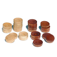 WE Games Old School Brown and Natural Wooden Checkers Set -11.75 in.