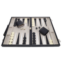 WE Games Black Leatherette Backgammon - 18 inch