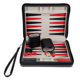 WE Games Magnetic Backgammon Set with Leatherette Case and Carrying Strap - Travel Size