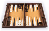 WE Games Luxury Wood Backgammon Set with Leatherette Interior - 19 inches - Handcrafted in Greece