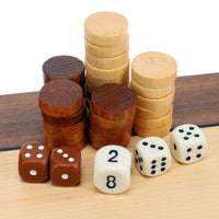WE Games Backgammon Set with Walnut Stain Wood Case - 12 in.
