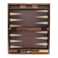 WE Games Travel Wood Starburst Design Backgammon Board Game Set - 19 in.