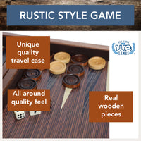 WE Games Travel Wood Inlaid Backgammon Board Game Set - 19 in.