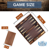 WE Games Travel Wood Inlaid Backgammon Board Game Set - 19 in.