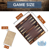 WE Games Travel Wood Starburst Design Backgammon Board Game Set - 19 in.