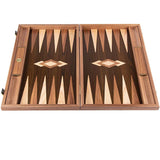 WE Games Luxury Walnut Tree-Trunk Backgammon Set - 19 inches - Handcrafted in Greece